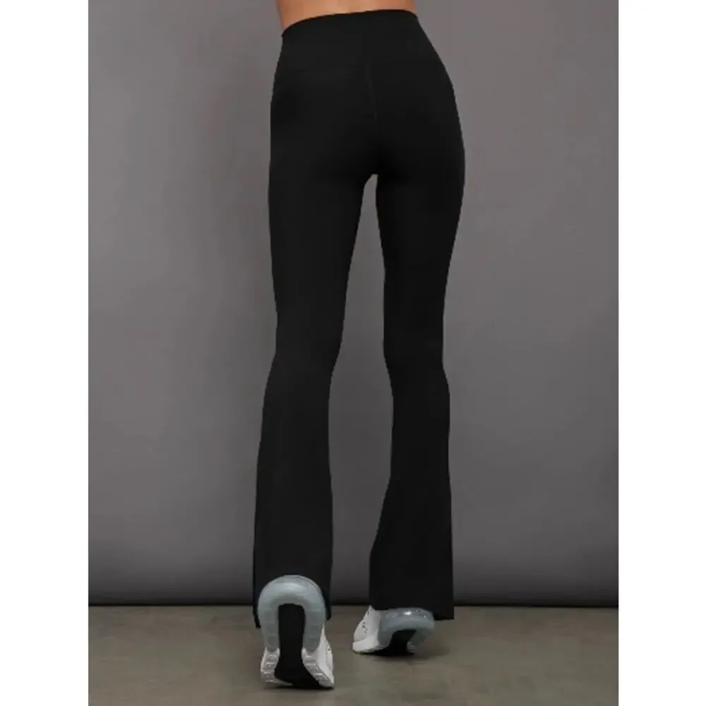 Carbon38 Split Bootcut Leggings Women’s Large Black Stretch Pants